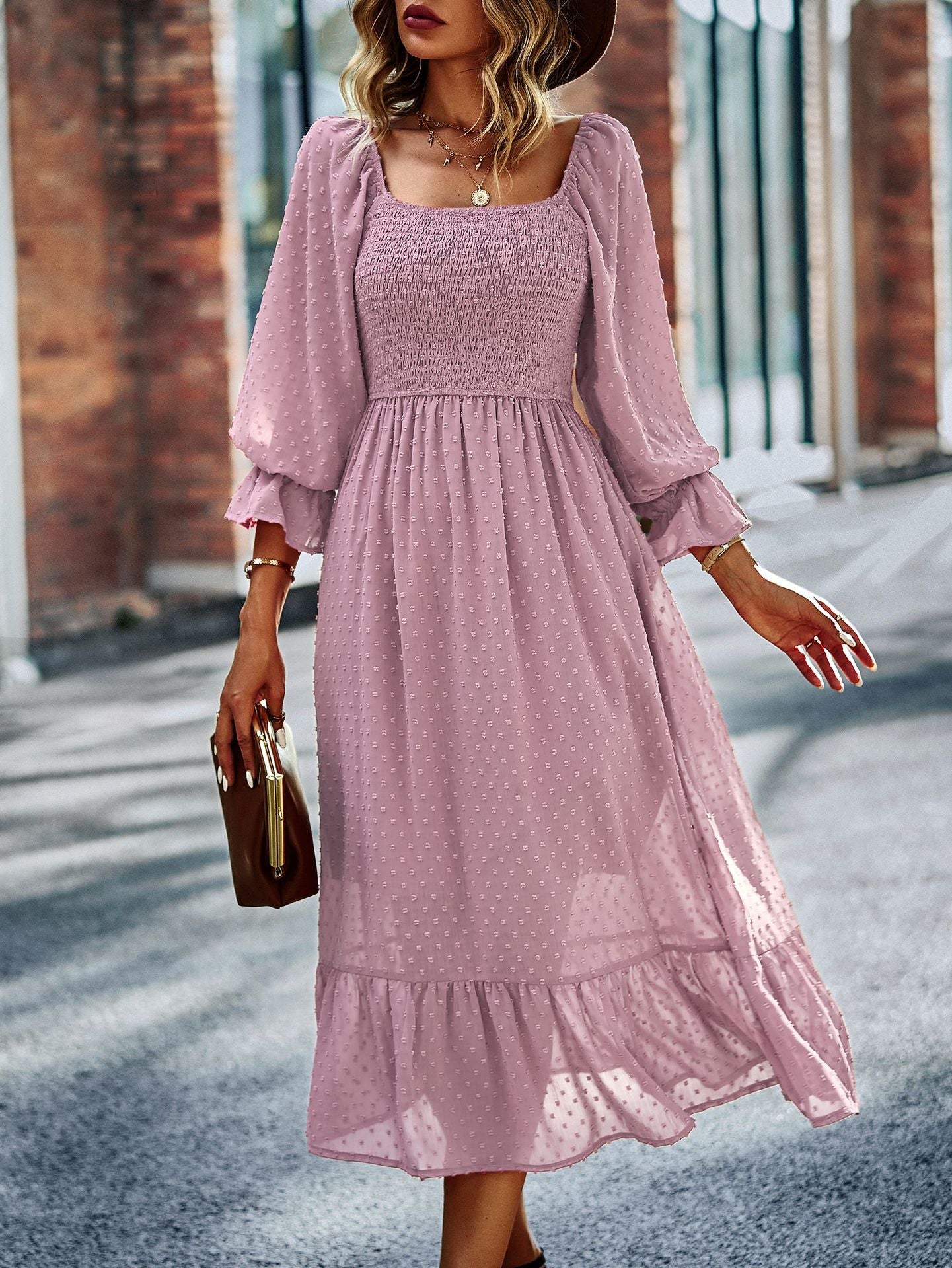 Elegant Style Stylish Texture Long Dress For Women