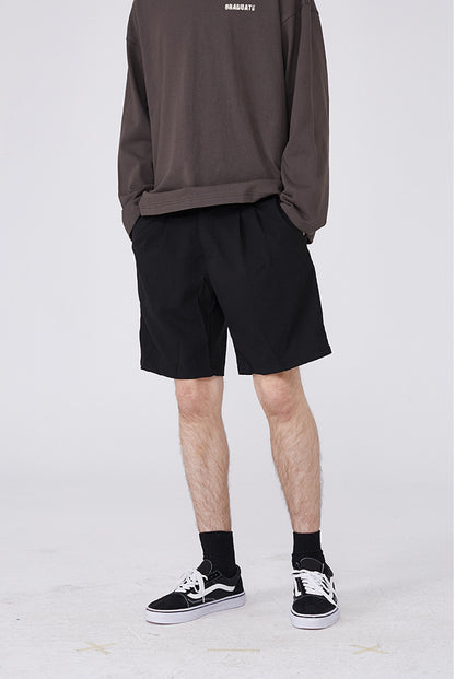 Summer New Solid Color Small Dress Pants Couples With Ins Shorts Men Loose Tide