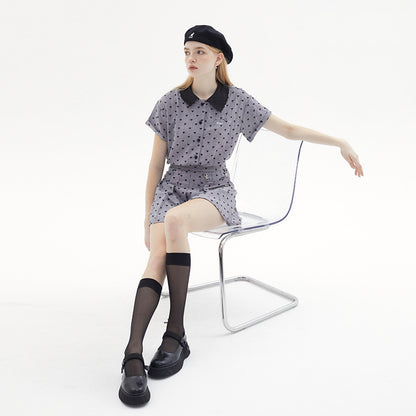 Sweet Pleated Skirt Plaid Skirt Summer Love Skirt Short Sleeve Shirt Summer Women