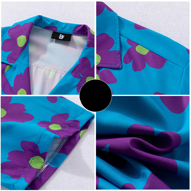 Full Print Short-Sleeved Shirt New Fashion Brand Style Full Print