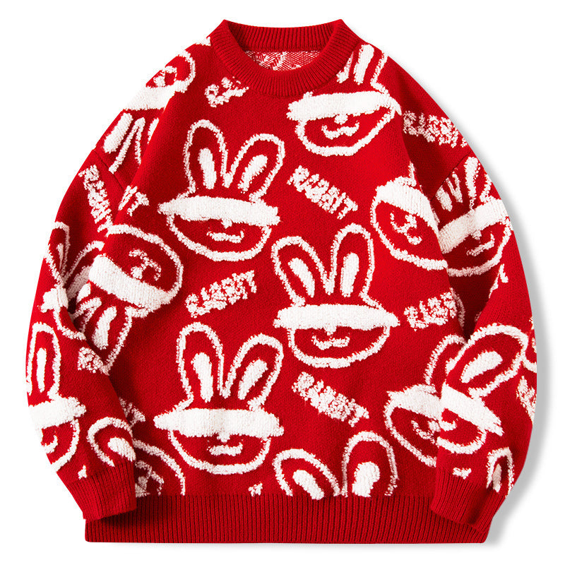 Trend Rabbit Year Sweater Couple Thickened Sweater For Female