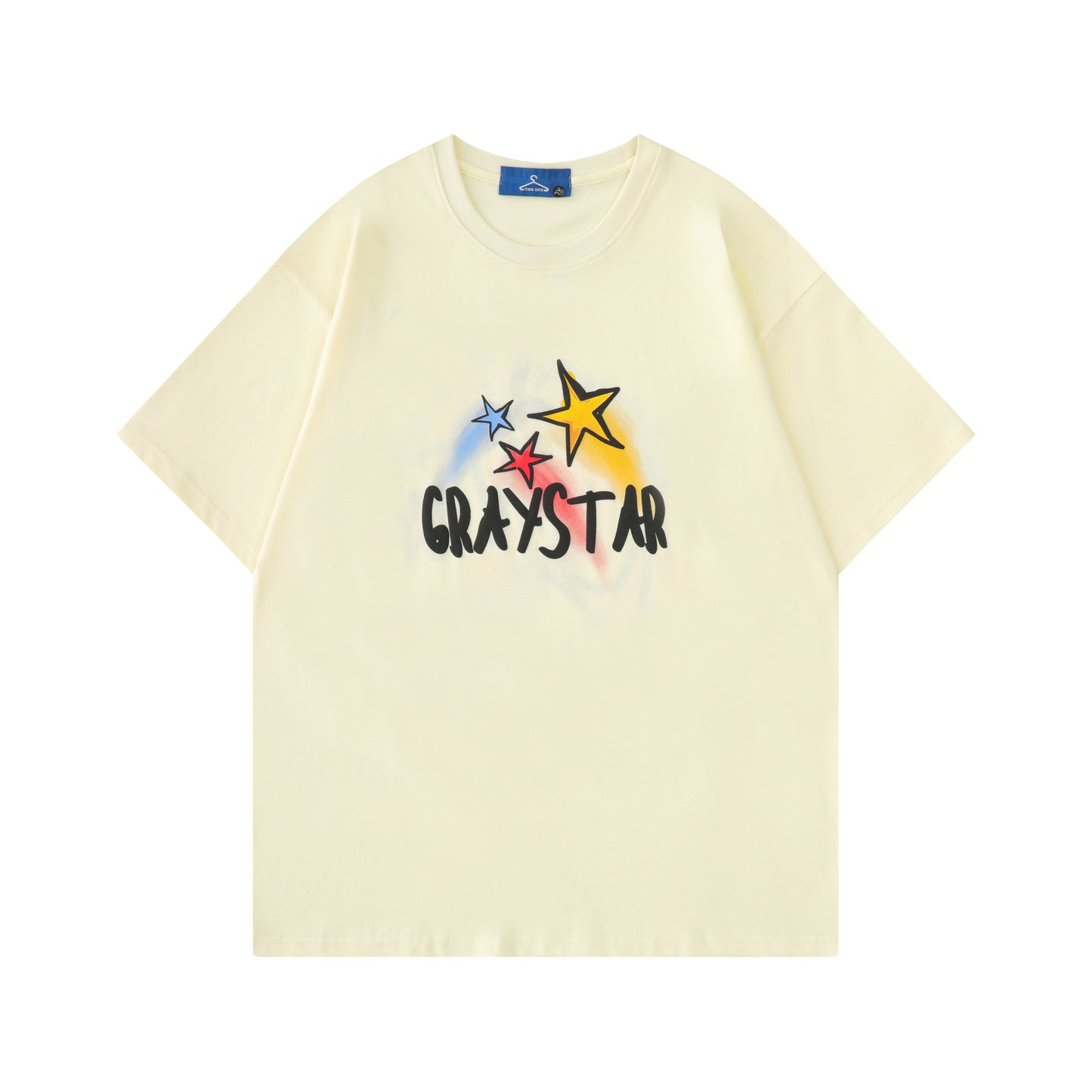 Fashion Men'S Trend Stars Hand-Painted Short-Sleeved Summer Crew Neck Oversize Couple Print T-Shirt