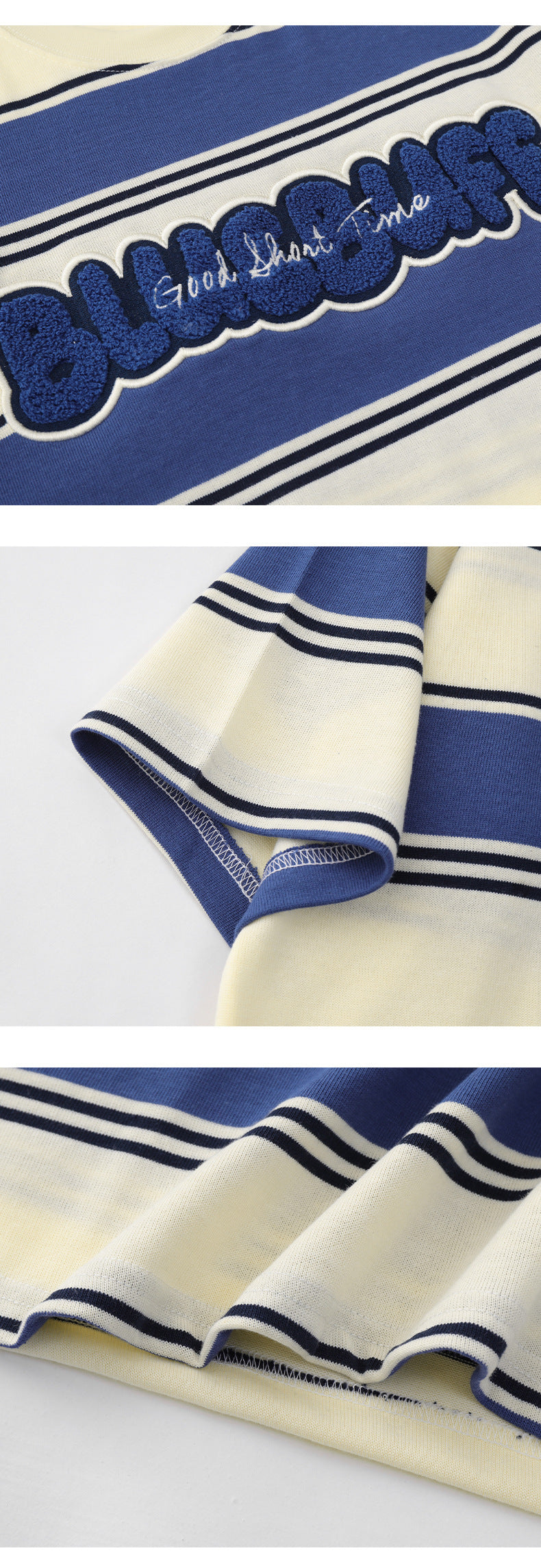 Clothes Striped Short Sleeve Men'S Summer Fashion Cotton T-Shirt Loose Casual Color Contrast For Unisex