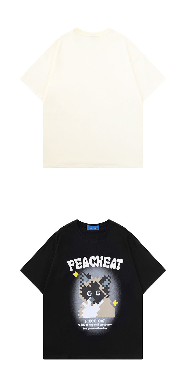 Cotton Short Sleeve Summer New Crew-Neck Printed Top Cartoon Retro Loose T-Shirt