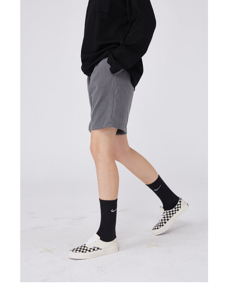 Summer New Solid Color Small Dress Pants Couples With Ins Shorts Men Loose Tide