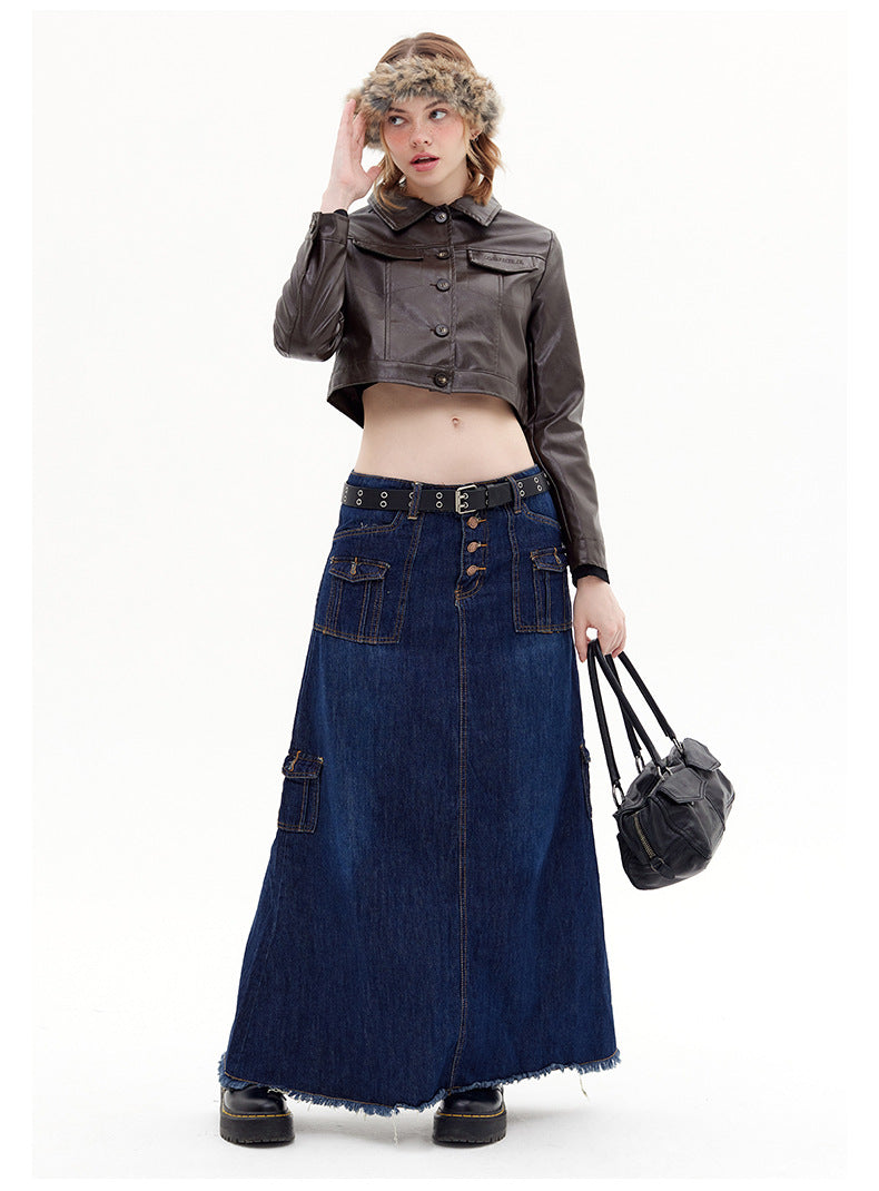 Autumn New Pu Leather Trendy Cool Jacket Jacket Short Lapel Street Top For Ladies