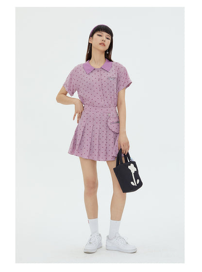 Sweet Pleated Skirt Plaid Skirt Summer Love Skirt Short Sleeve Shirt Summer Women