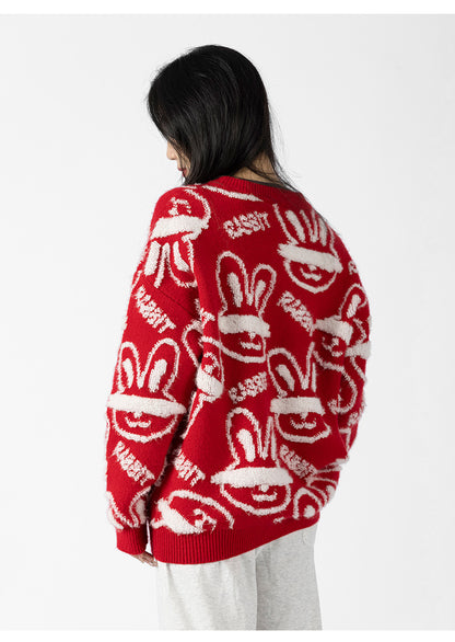 Trend Rabbit Year Sweater Couple Thickened Sweater For Female