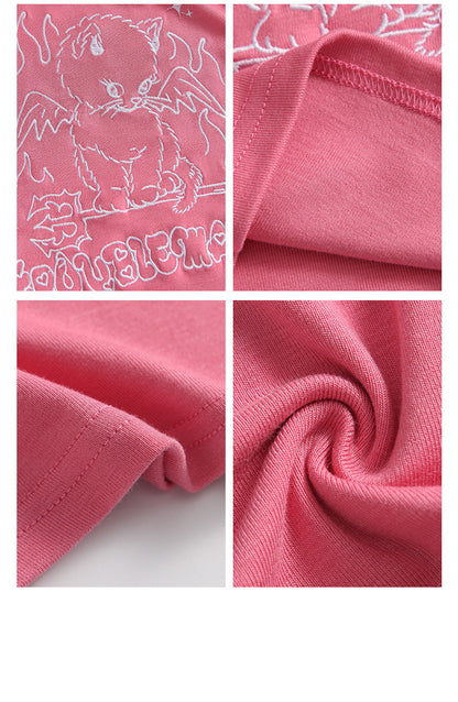 New Design Feeling Sweet Cool Spice Girl Style Short-Sleeved T-Shirt Short Slim-Fit Sleeve Top Girls Summer