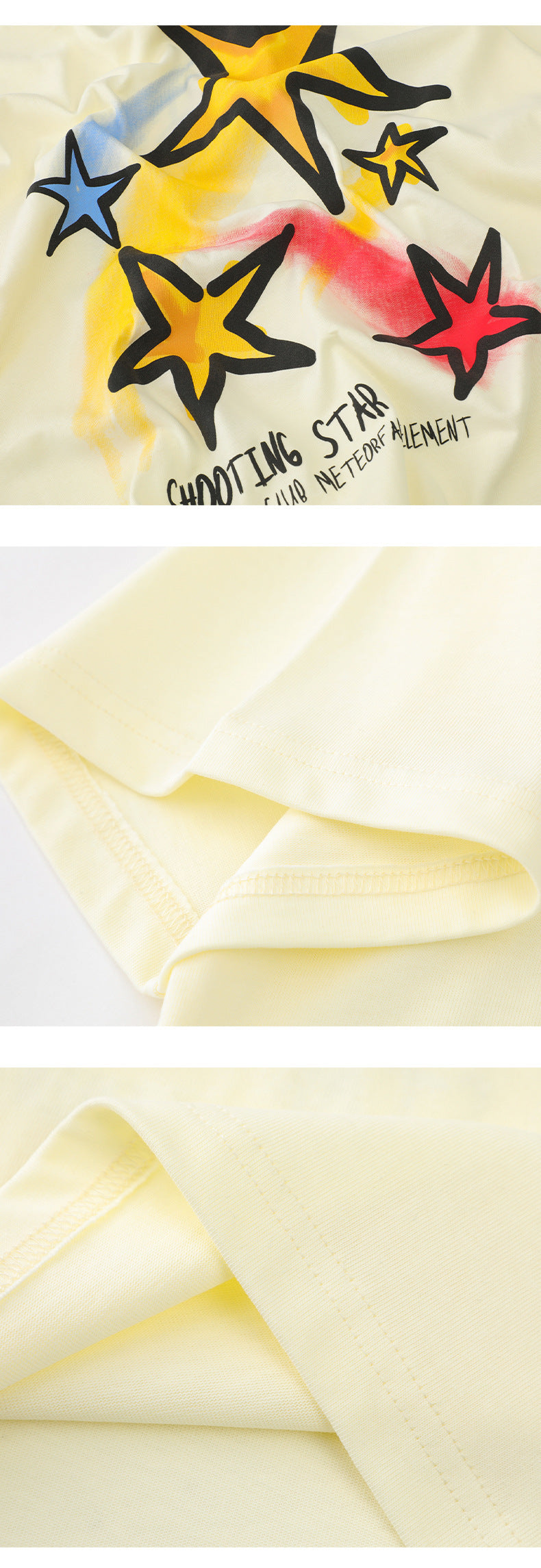 Fashion Men'S Trend Stars Hand-Painted Short-Sleeved Summer Crew Neck Oversize Couple Print T-Shirt