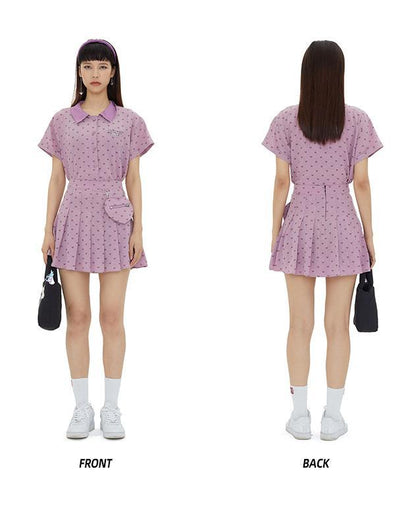 Sweet Pleated Skirt Plaid Skirt Summer Love Skirt Short Sleeve Shirt Summer Women