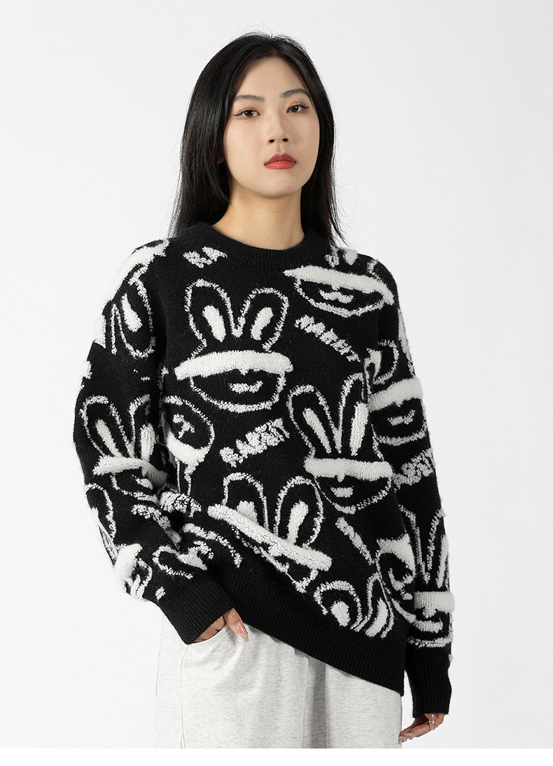 Trend Rabbit Year Sweater Couple Thickened Sweater For Female