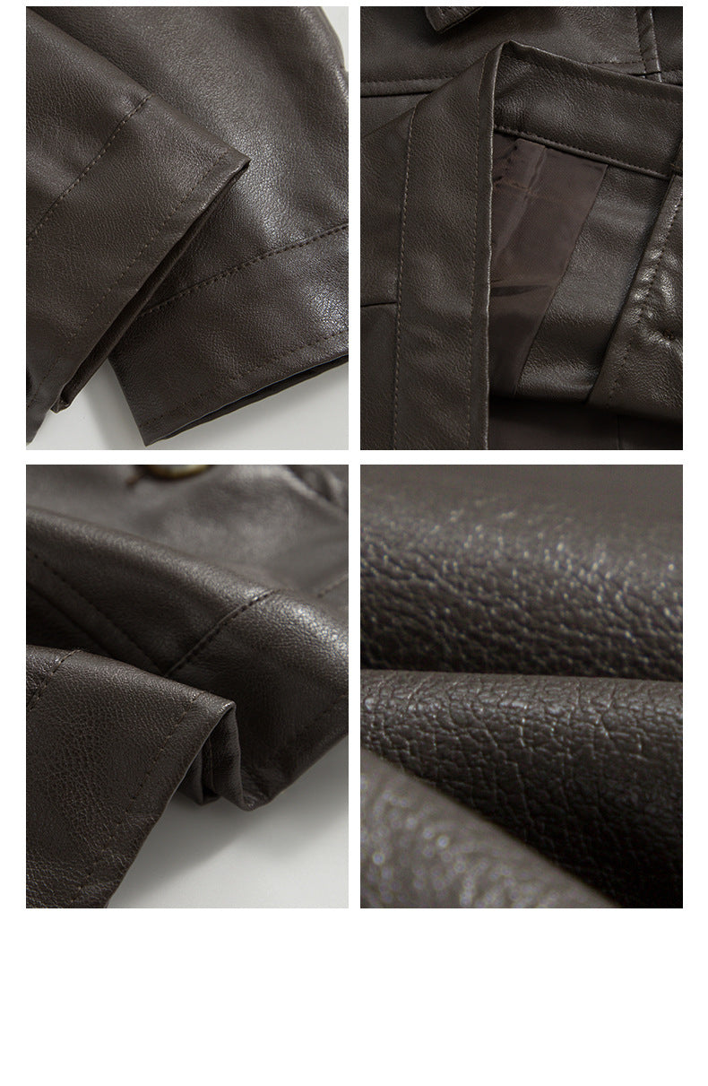 Autumn New Pu Leather Trendy Cool Jacket Jacket Short Lapel Street Top For Ladies