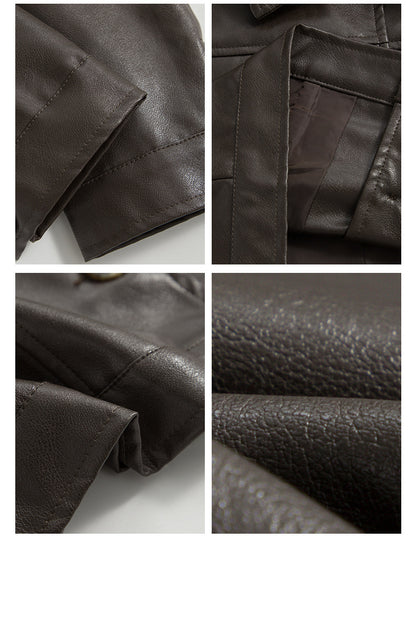 Autumn New Pu Leather Trendy Cool Jacket Jacket Short Lapel Street Top For Ladies