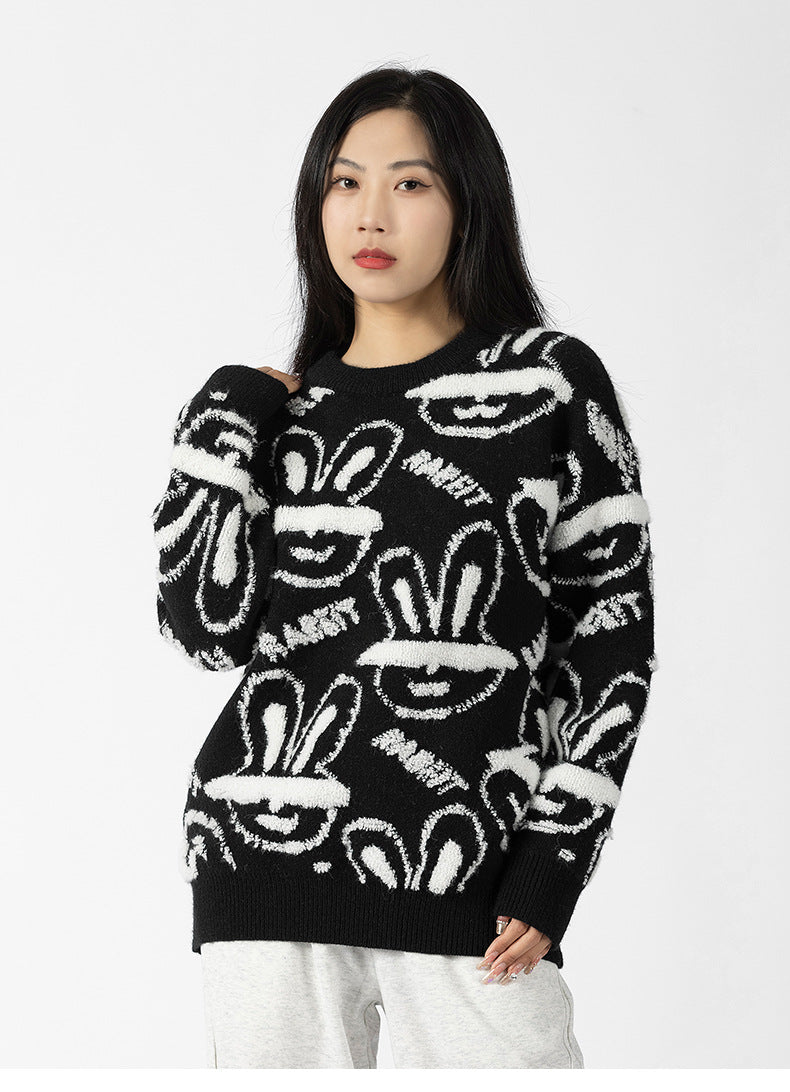 Trend Rabbit Year Sweater Couple Thickened Sweater For Female