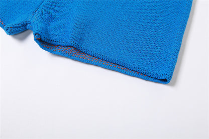 Summer New Women's Fashion Lace-up Chest Wrap Small Vest Slim Top Vest and Short Sets