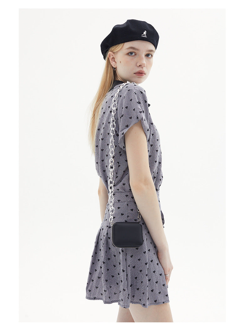 Sweet Pleated Skirt Plaid Skirt Summer Love Skirt Short Sleeve Shirt Summer Women