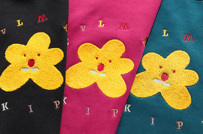 Lovers  Plus Fleece Small Daisy Hoodie Version New Embroidery Tide