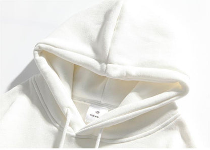 Autumn And Winter Plus Fleece Hooded Couple Hoodie Loose Korean Bf Print Lazy Port Style Casual Coat