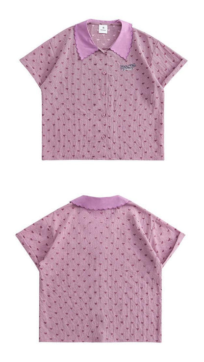 Sweet Pleated Skirt Plaid Skirt Summer Love Skirt Short Sleeve Shirt Summer Women