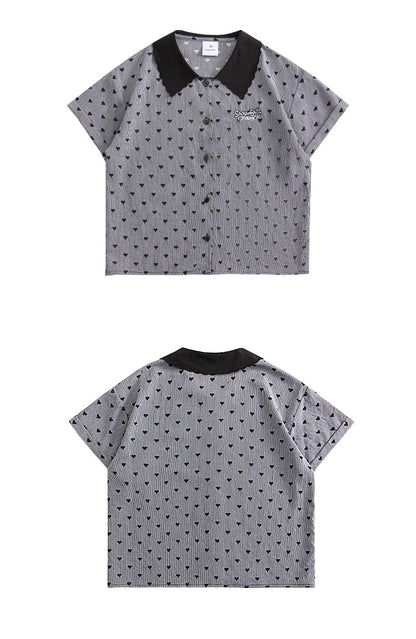 Sweet Pleated Skirt Plaid Skirt Summer Love Skirt Short Sleeve Shirt Summer Women