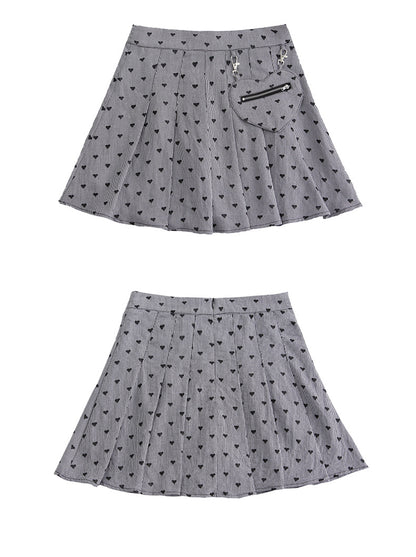 Sweet Pleated Skirt Plaid Skirt Summer Love Skirt Short Sleeve Shirt Summer Women