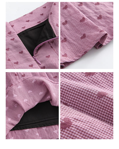 Sweet Pleated Skirt Plaid Skirt Summer Love Skirt Short Sleeve Shirt Summer Women