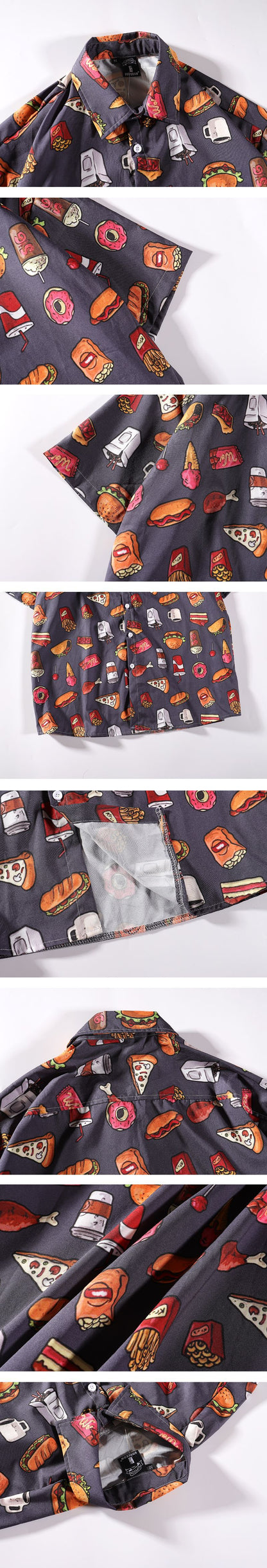 Full Printed Short Sleeve Shirt Cargo Casual Couple Shirt