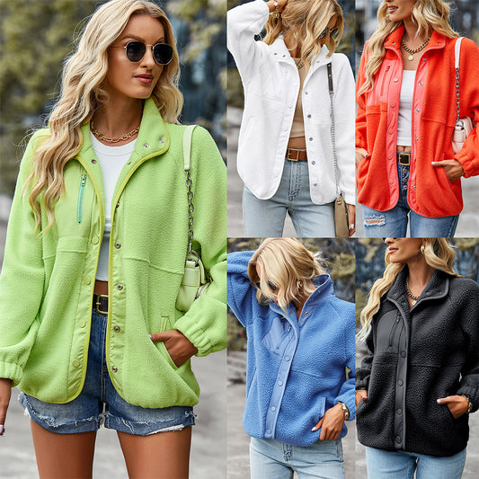 Casual Jacket Sherpa Fleece Style New Design For Women