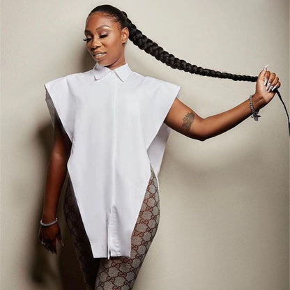 Sleeveless Cotton Trendy New Design Sexy Shirt For Women