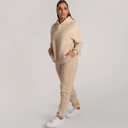 Oversized Hoodie With Pants Sets With Warm Fleece Lining For Unisex