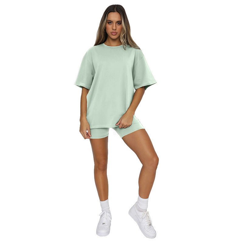 Tshirt Top With Short High Quality Comfortable Stretch Material Sets For Women