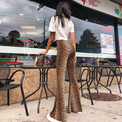 Leopard Tiger Print Texture Sexy Body Bell Bottom Stylish Pants