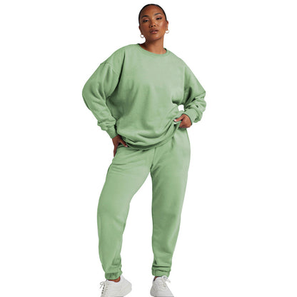 Solid Color Sweat Shirt Oversized Style Casual Leisure Sweatshirt For Women