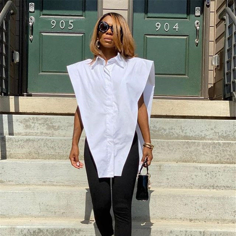 Sleeveless Cotton Trendy New Design Sexy Shirt For Women