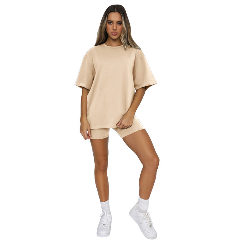 Tshirt Top With Short High Quality Comfortable Stretch Material Sets For Women