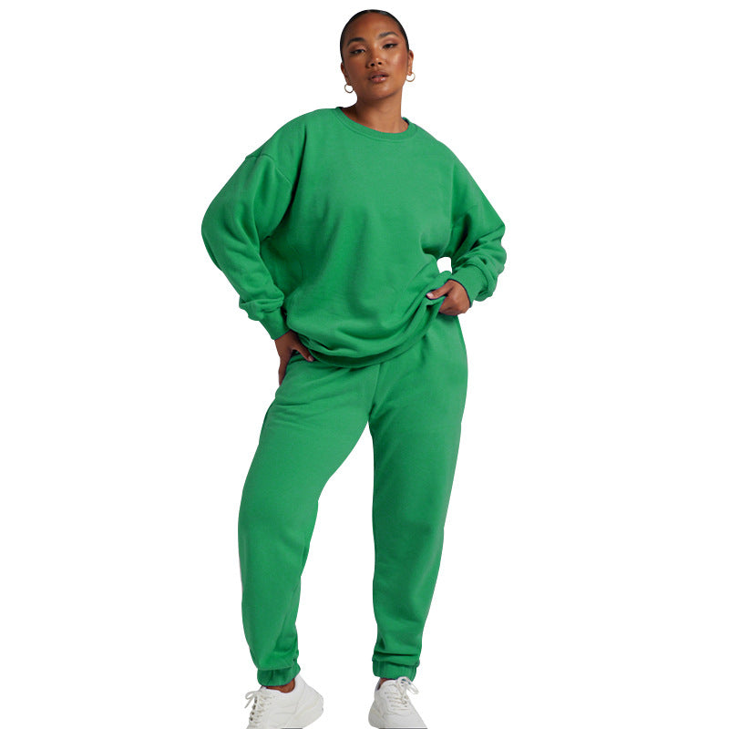 Solid Color Sweat Shirt Oversized Style Casual Leisure Sweatshirt For Women