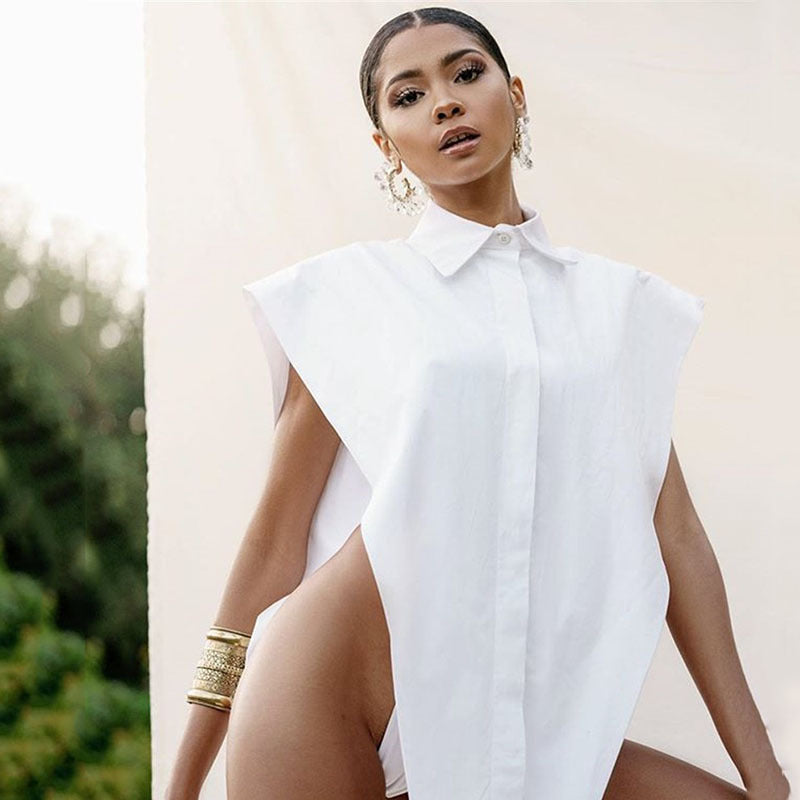 Sleeveless Cotton Trendy New Design Sexy Shirt For Women