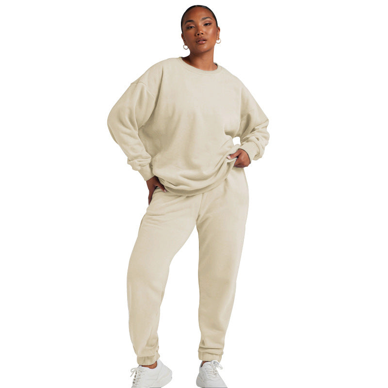 Solid Color Sweat Shirt Oversized Style Casual Leisure Sweatshirt For Women