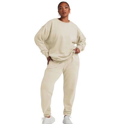 Solid Color Sweat Shirt Oversized Style Casual Leisure Sweatshirt For Women