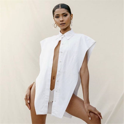 Sleeveless Cotton Trendy New Design Sexy Shirt For Women