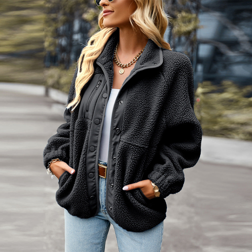 Casual Jacket Sherpa Fleece Style New Design For Women