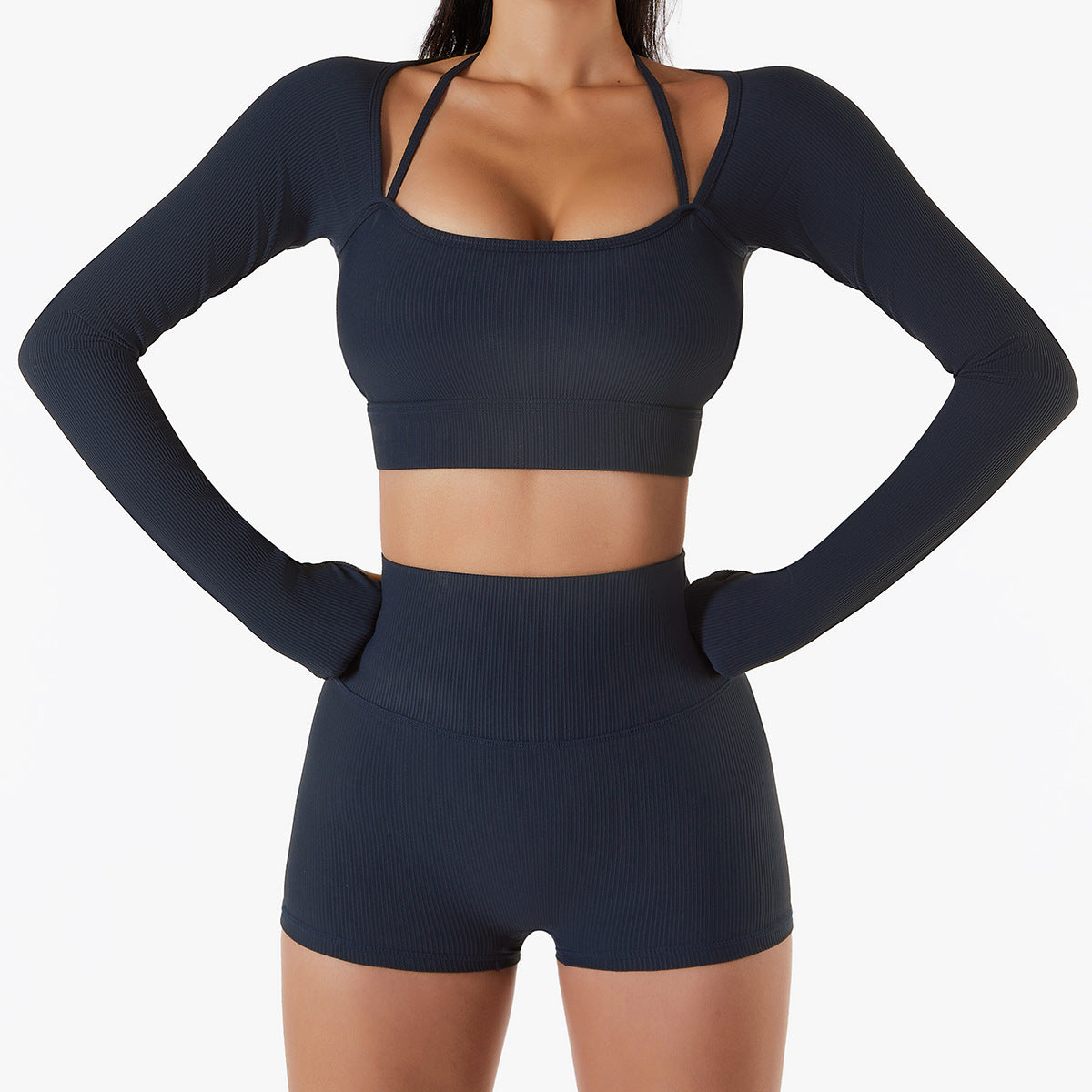 Spring And Summer New Sports Top Women With Chest Pad Quick Dry Fitness Clothes Slim Fit Tight Long Sleeve Yoga Clothes