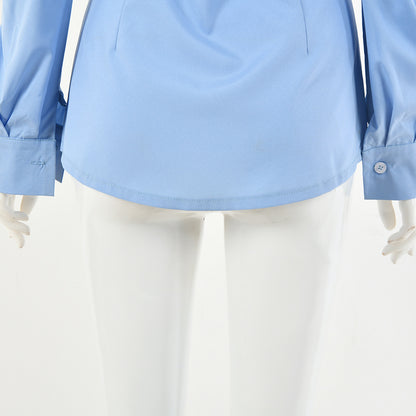 Pleated Stylish Professional Office Lady Shirt Style For Women