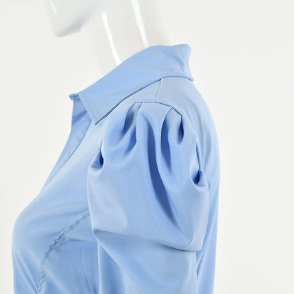 Pleated Stylish Professional Office Lady Shirt Style For Women