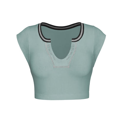 Sexy Low Cut Crop Top Tshirt High Quality For Women