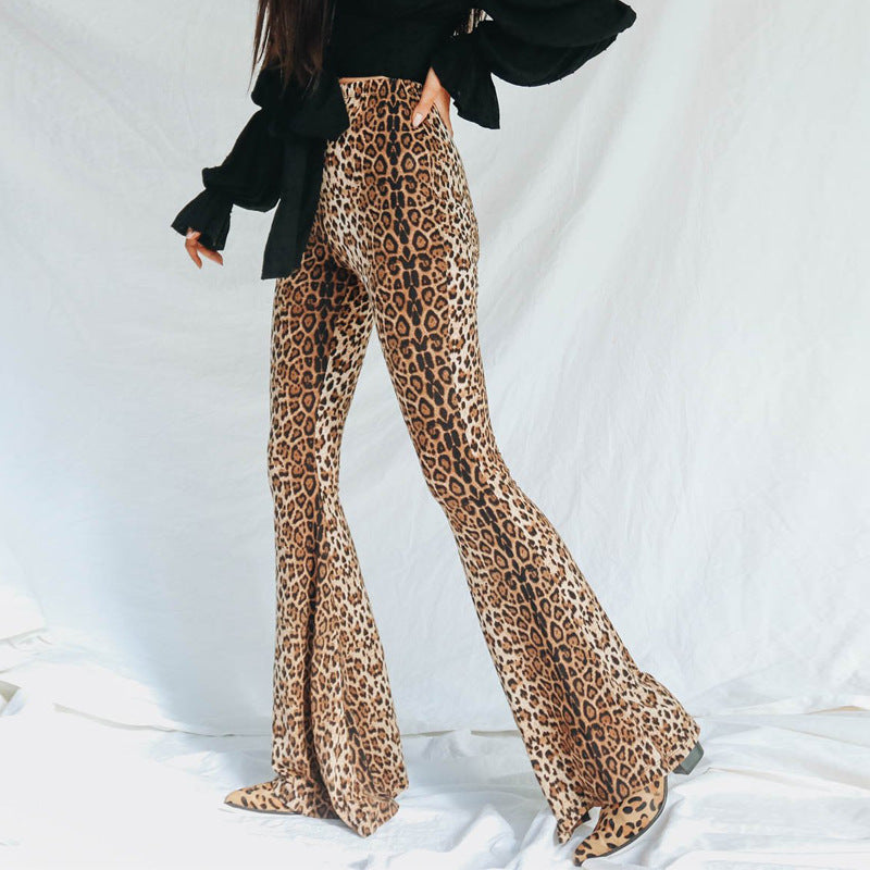 Leopard Tiger Print Texture Sexy Body Bell Bottom Stylish Pants