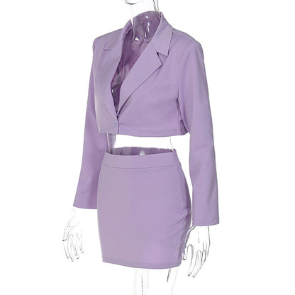 Blazer With Skirt Sets Professional Office Lady Style Sets For Women