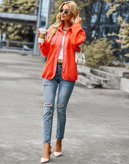 Casual Jacket Sherpa Fleece Style New Design For Women