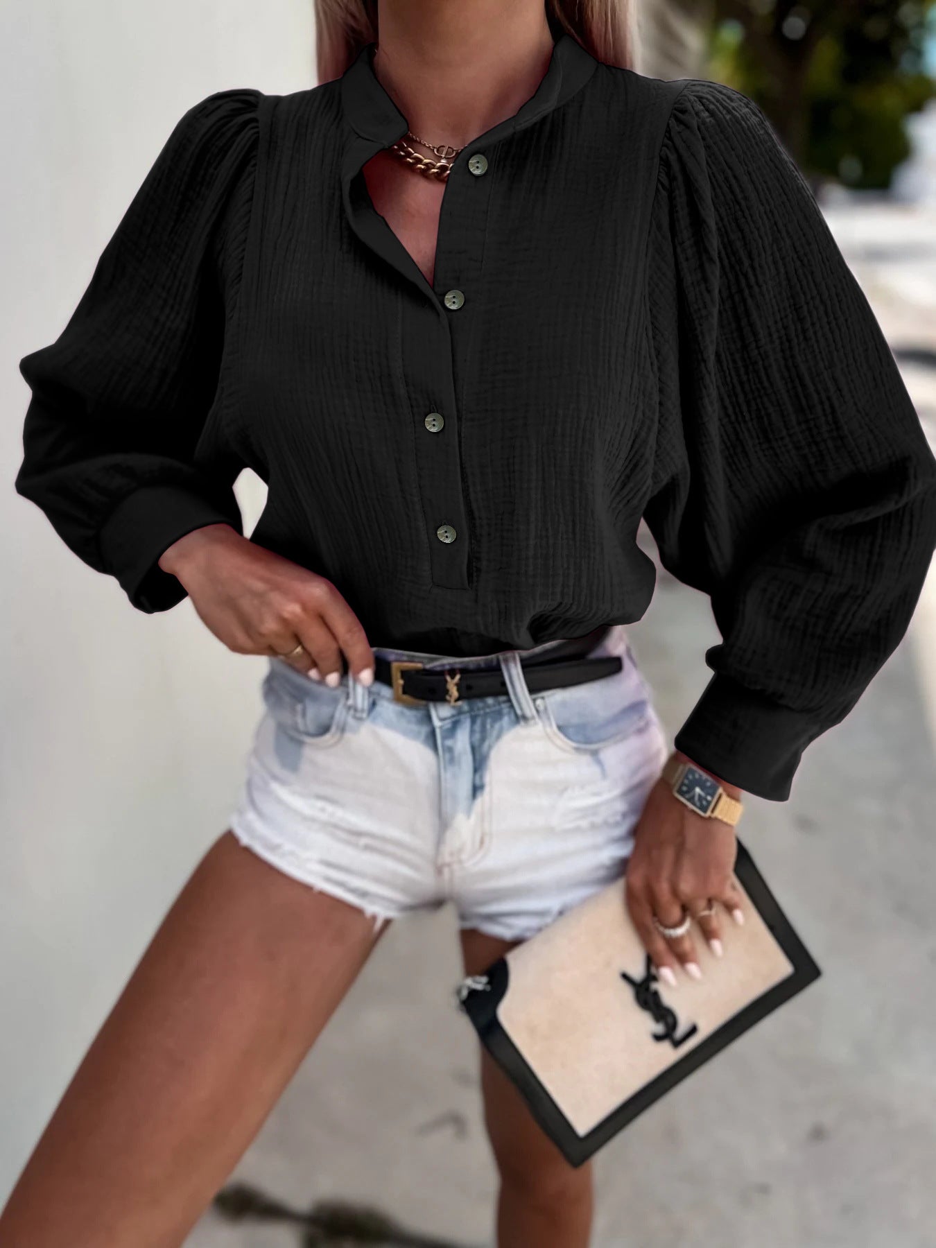 Long Sleeve Stylish Casual Leisure Soft Material Shirt For Women